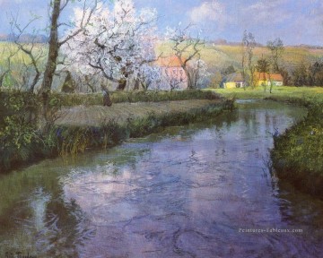 Un fleuve français Paysage impressionnisme Paysage norvégien Frits Thaulow Peinture à l'huile